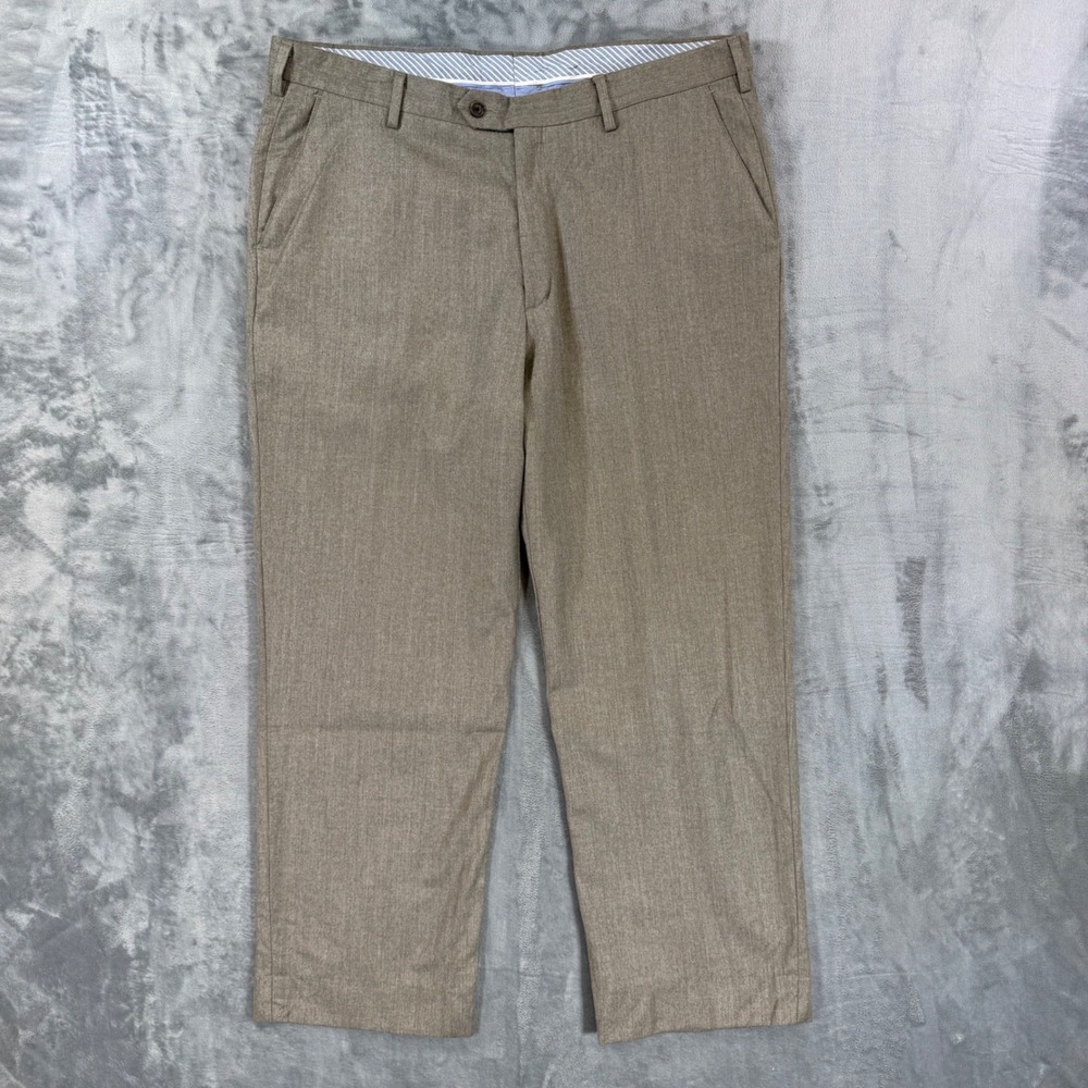 Berle‎ Dress Pants Mens Size 40x30 Tan Heathered Trousers Formal